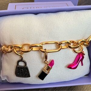 BP Charmelier gold hematite Runway Ready charm bracelet